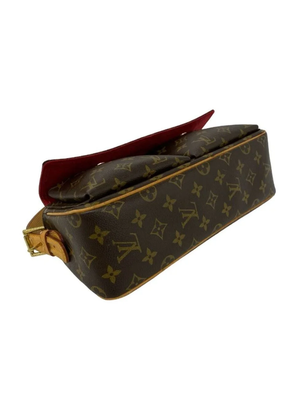 Louis Vuitton Viva-Cite MM Monogram Leather Shoulder Bag Brown